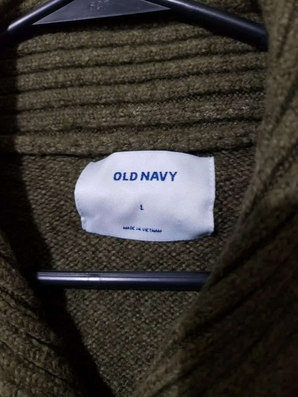 Old Navy men's olive, chunky, heavy, long sleeve sweater, size L